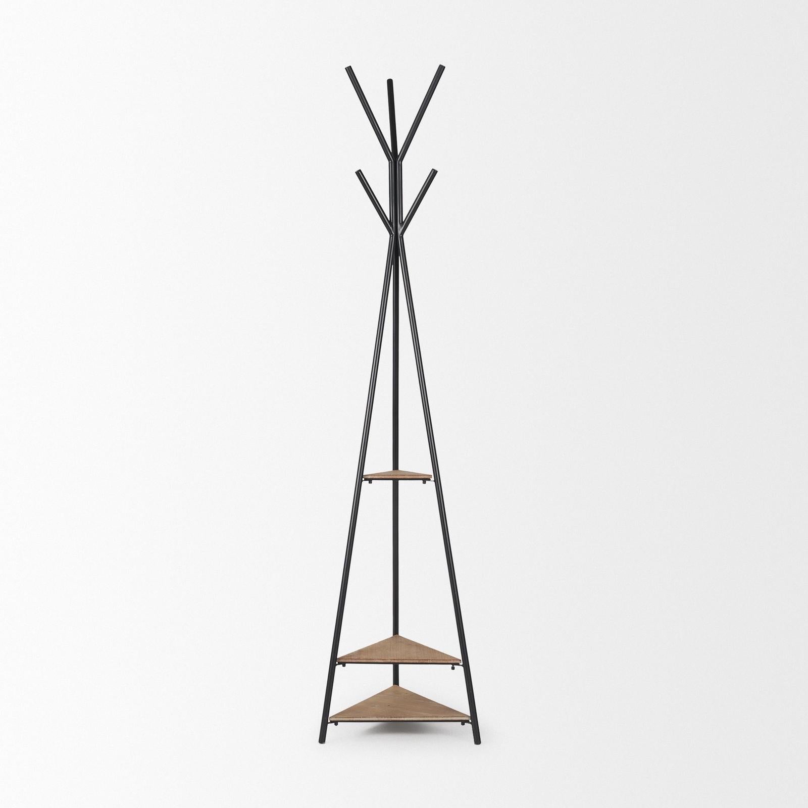 Mercana Everett Matte Black Metal Coat Rack