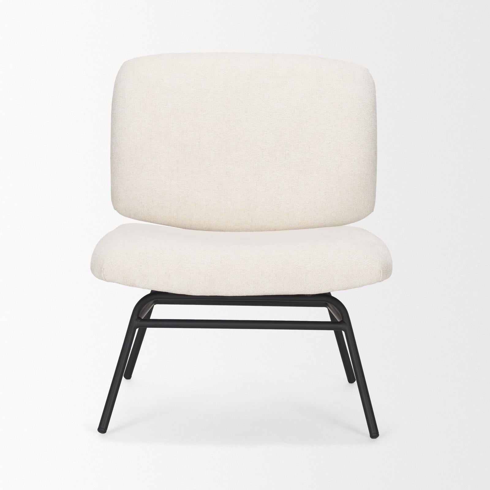 Mercana Nora Matte Black Metal Legs Accent Chair Clearance