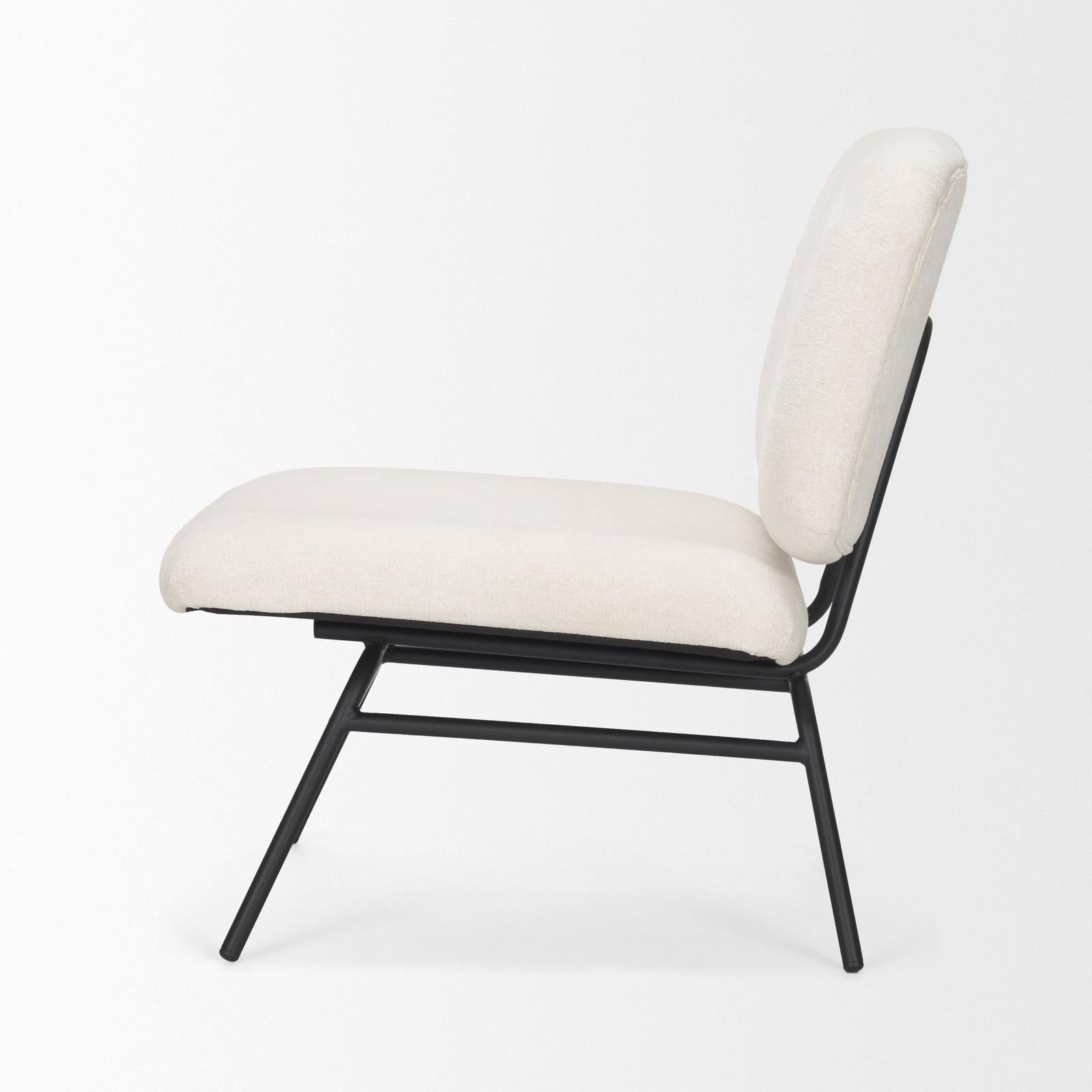 Mercana Nora Matte Black Metal Legs Accent Chair Clearance