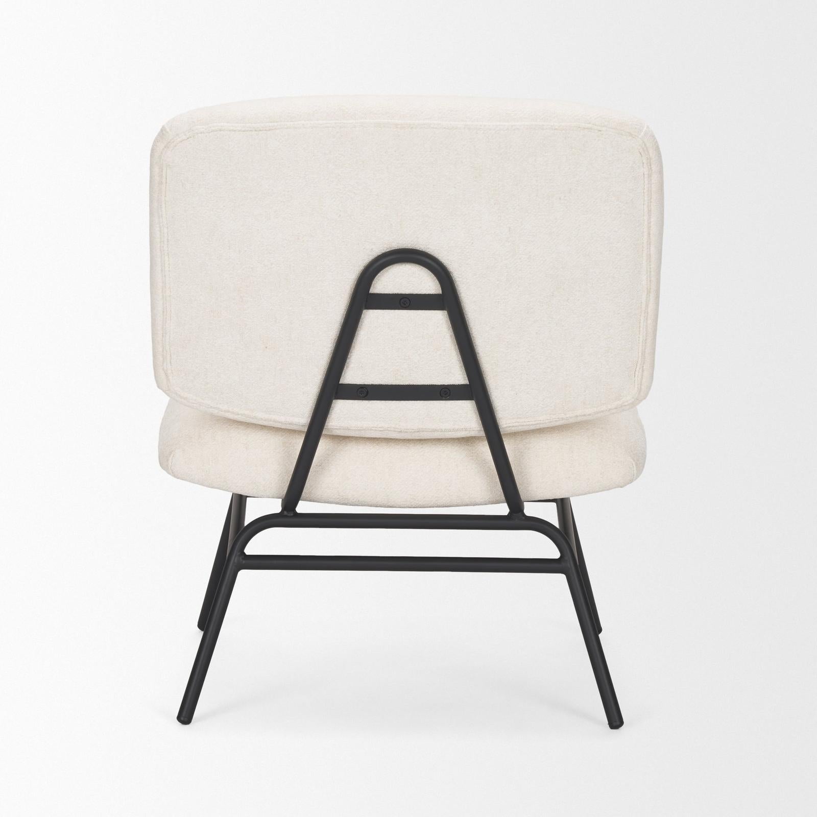 Mercana Nora Matte Black Metal Legs Accent Chair Clearance