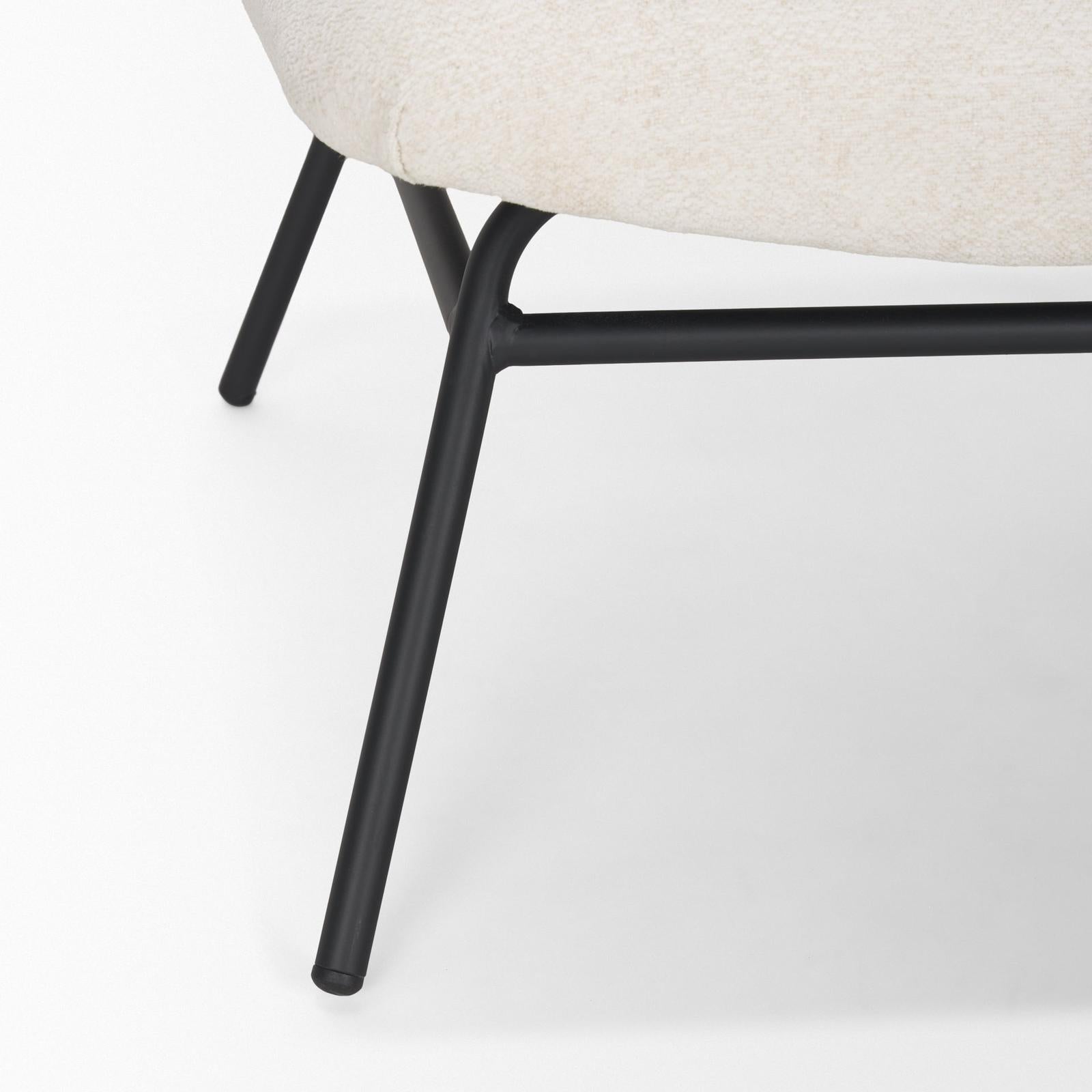 Mercana Nora Matte Black Metal Legs Accent Chair Clearance
