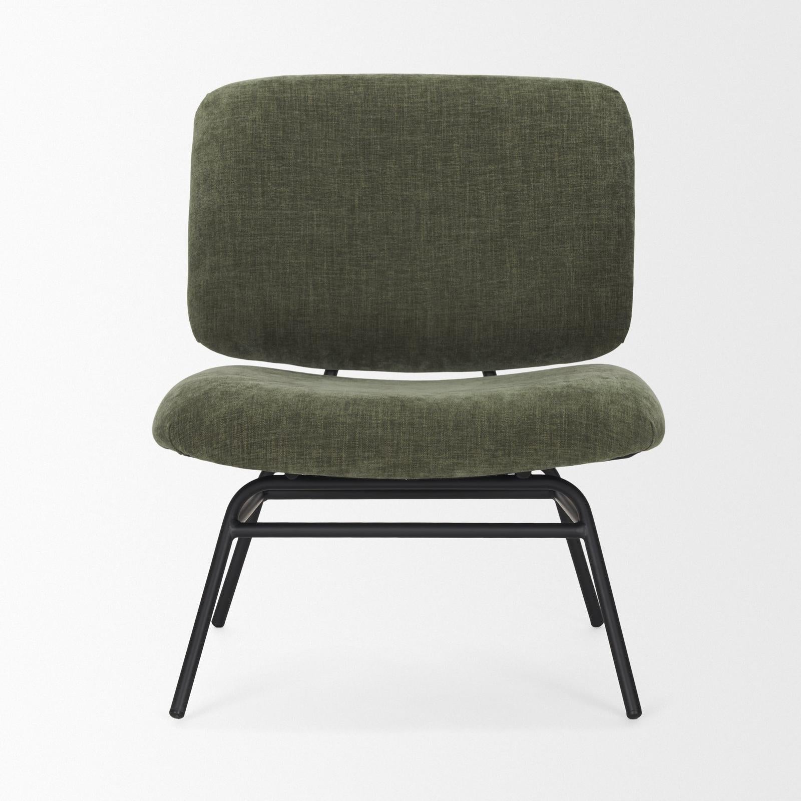 Mercana Nora Matte Black Metal Legs Accent Chair Clearance