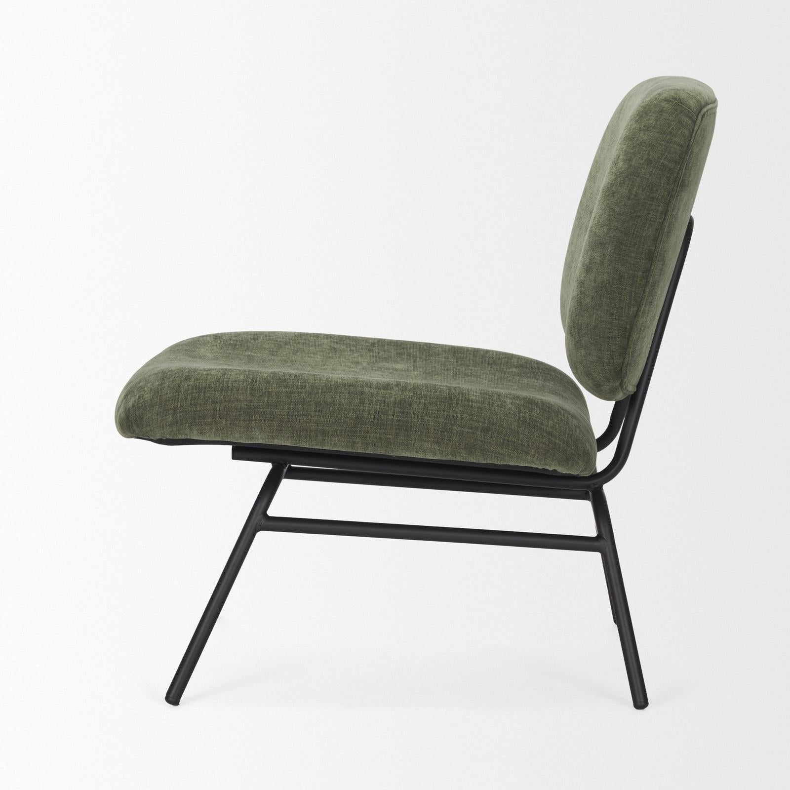 Mercana Nora Matte Black Metal Legs Accent Chair Clearance