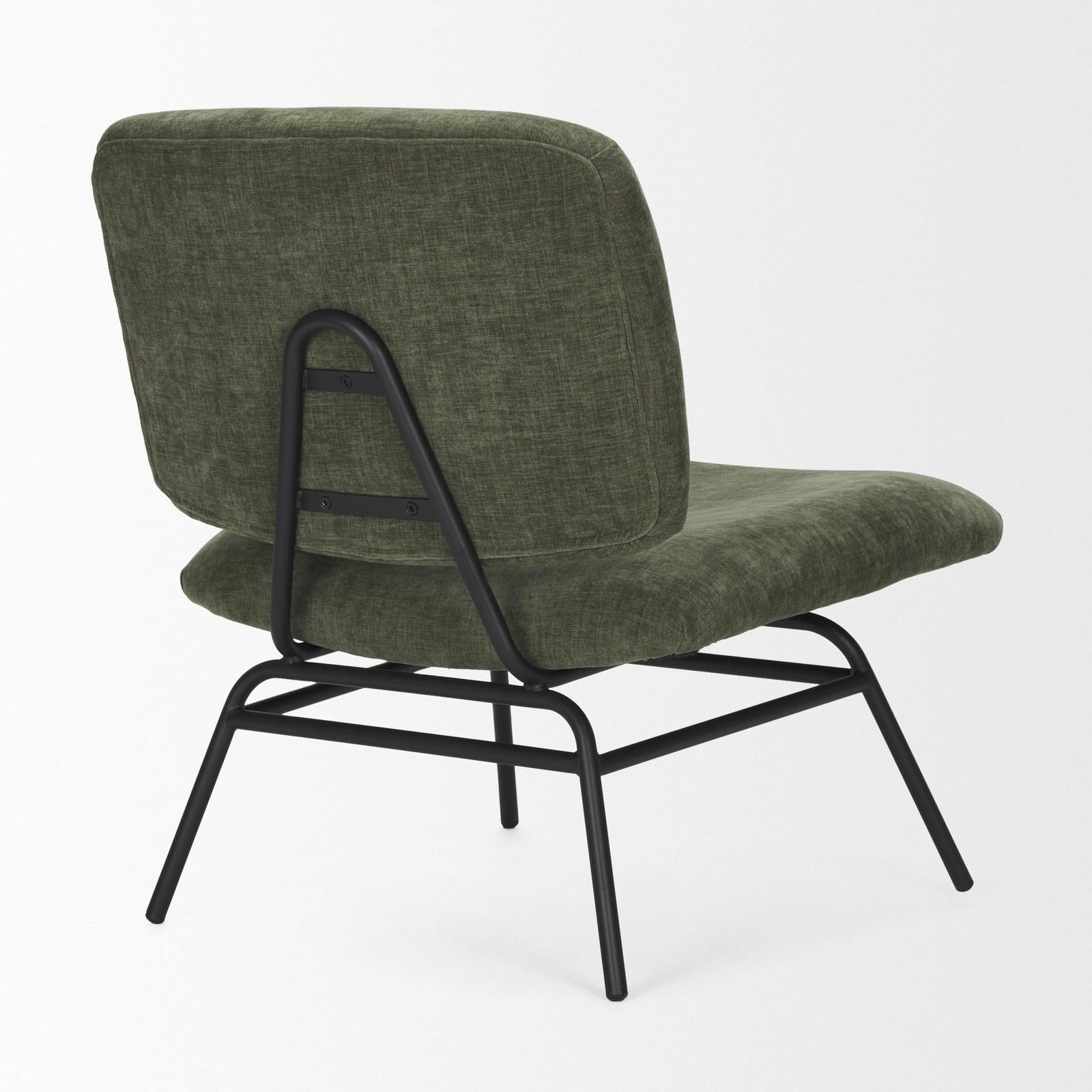 Mercana Nora Matte Black Metal Legs Accent Chair Clearance