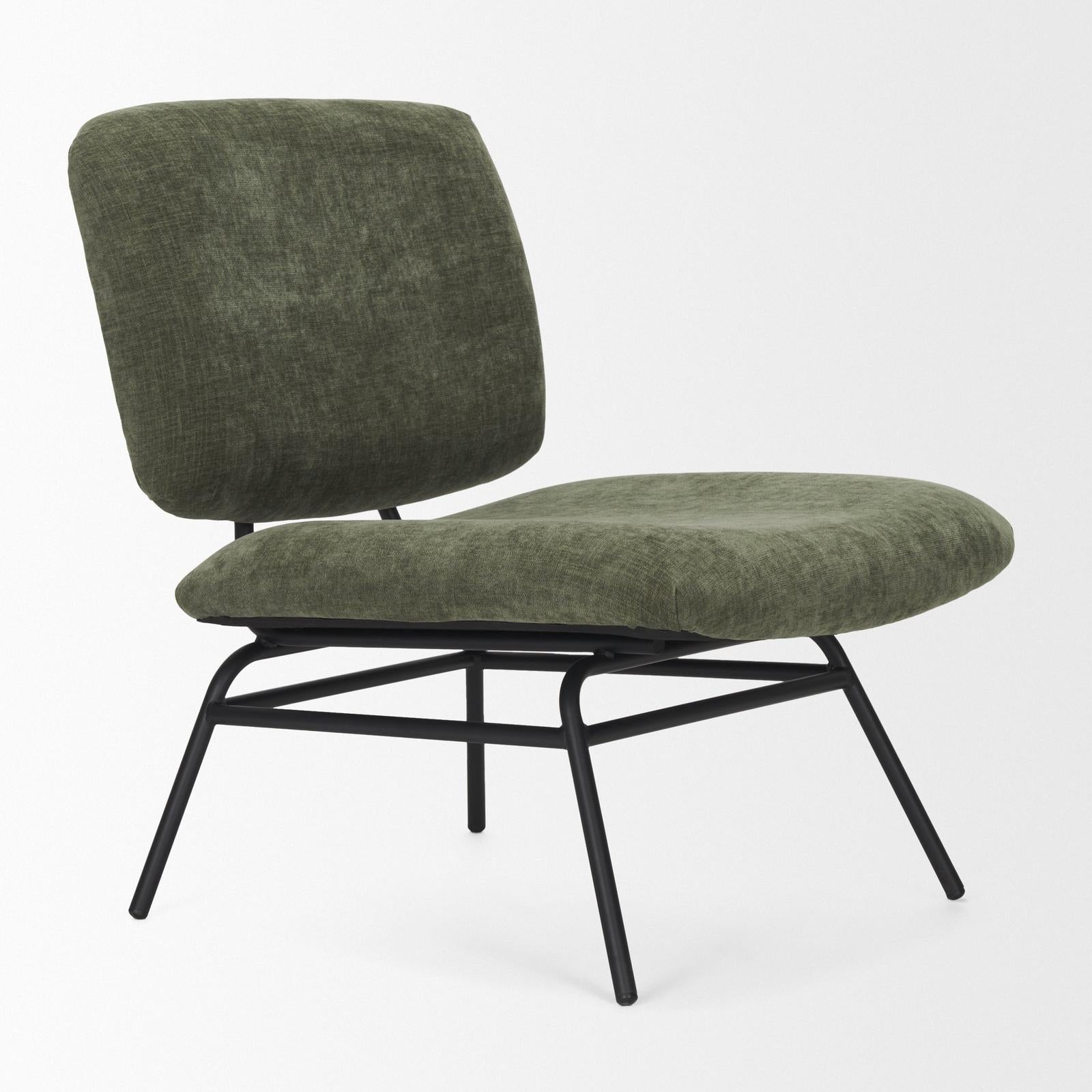 Mercana Nora Matte Black Metal Legs Accent Chair Clearance