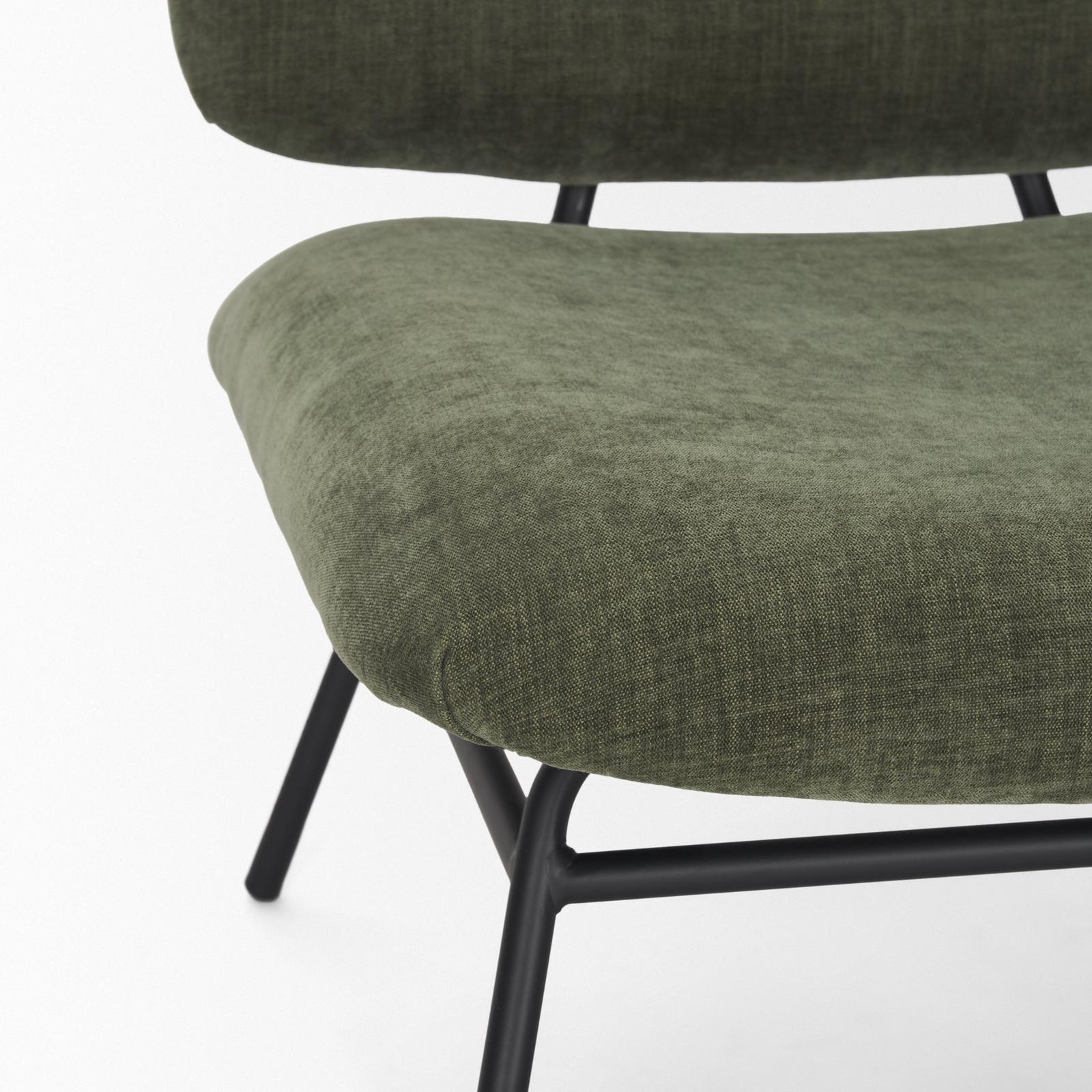 Mercana Nora Matte Black Metal Legs Accent Chair Clearance