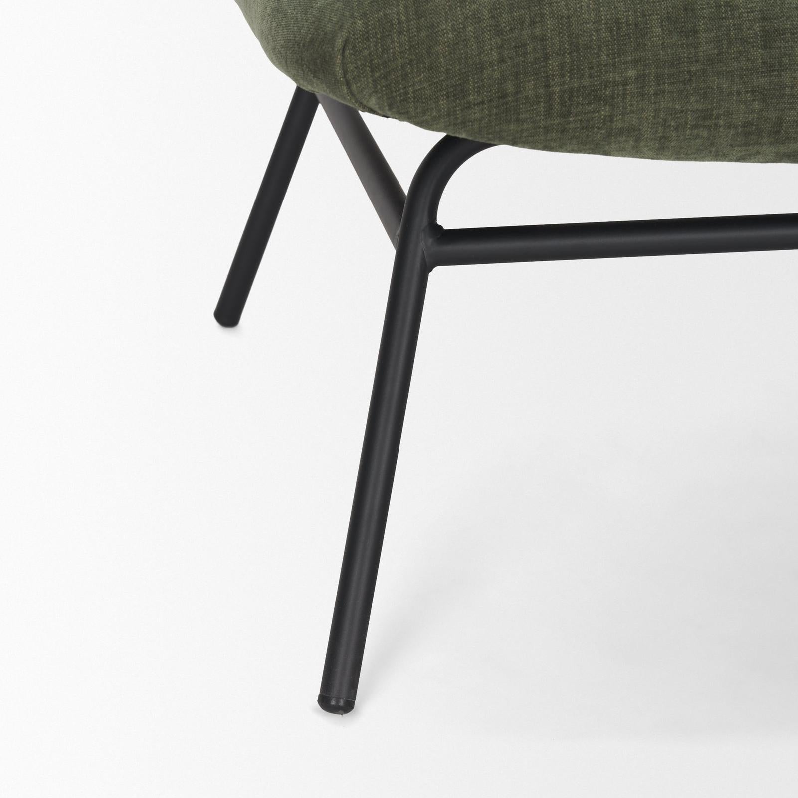 Mercana Nora Matte Black Metal Legs Accent Chair Clearance