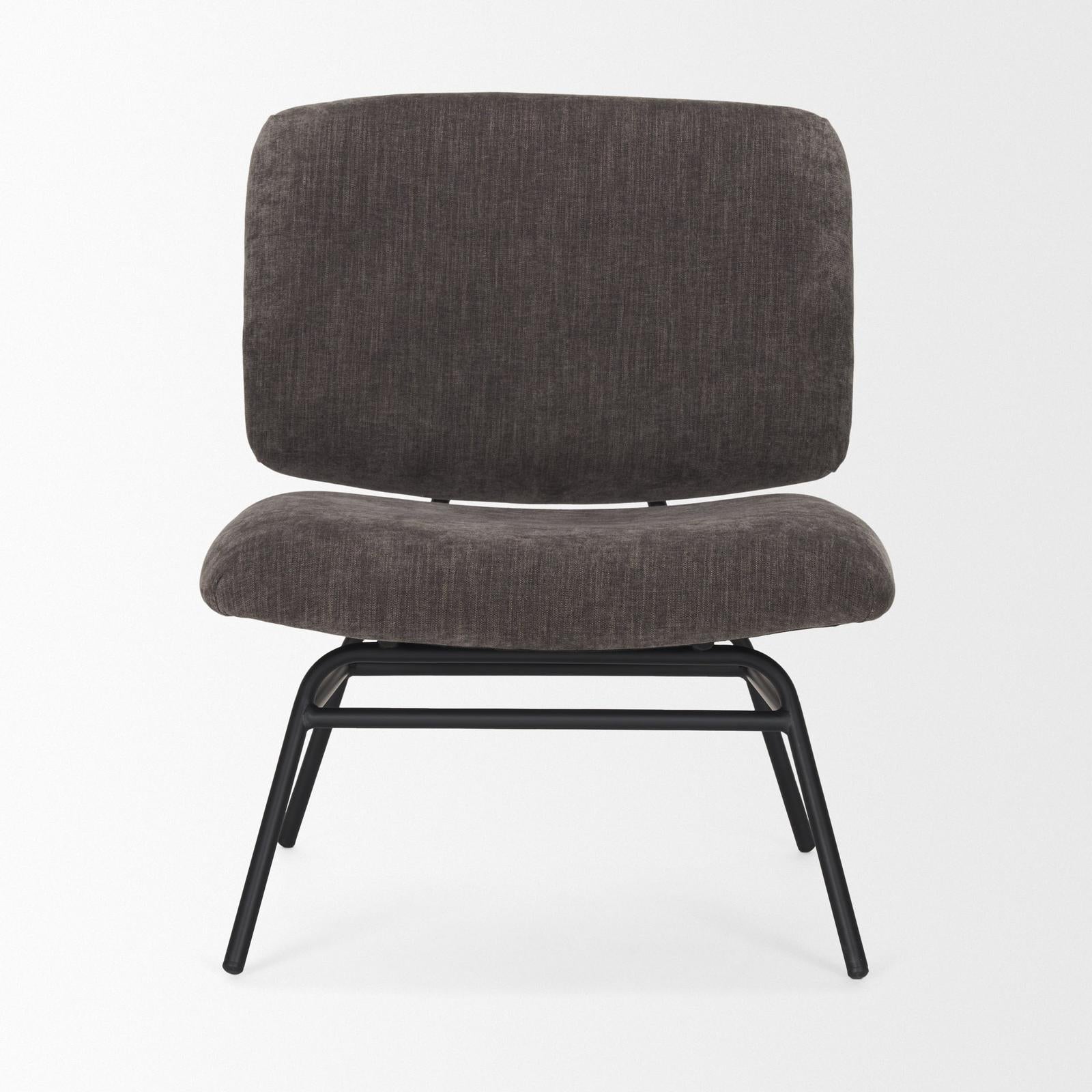 Mercana Nora Matte Black Metal Legs Accent Chair Clearance