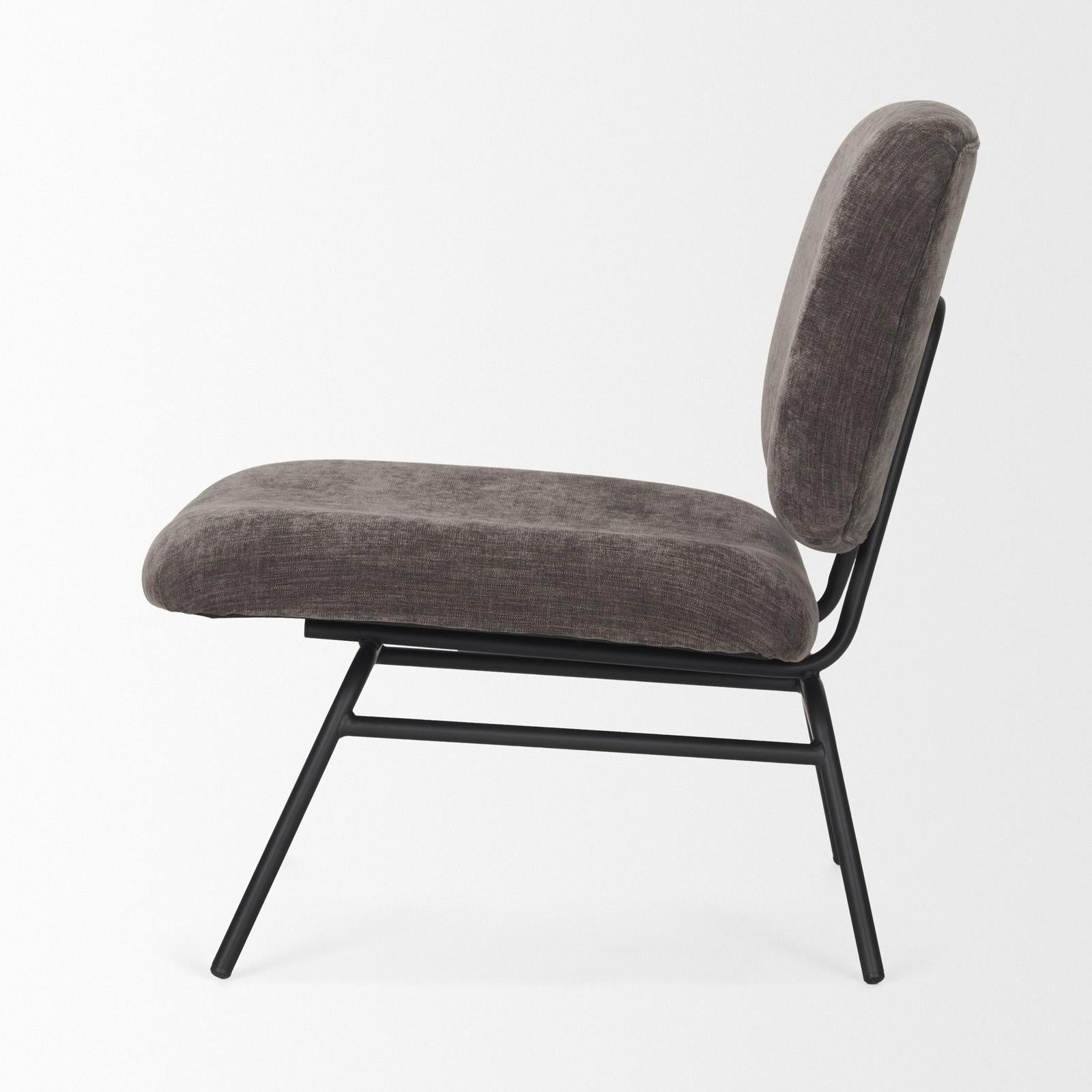 Mercana Nora Matte Black Metal Legs Accent Chair Clearance