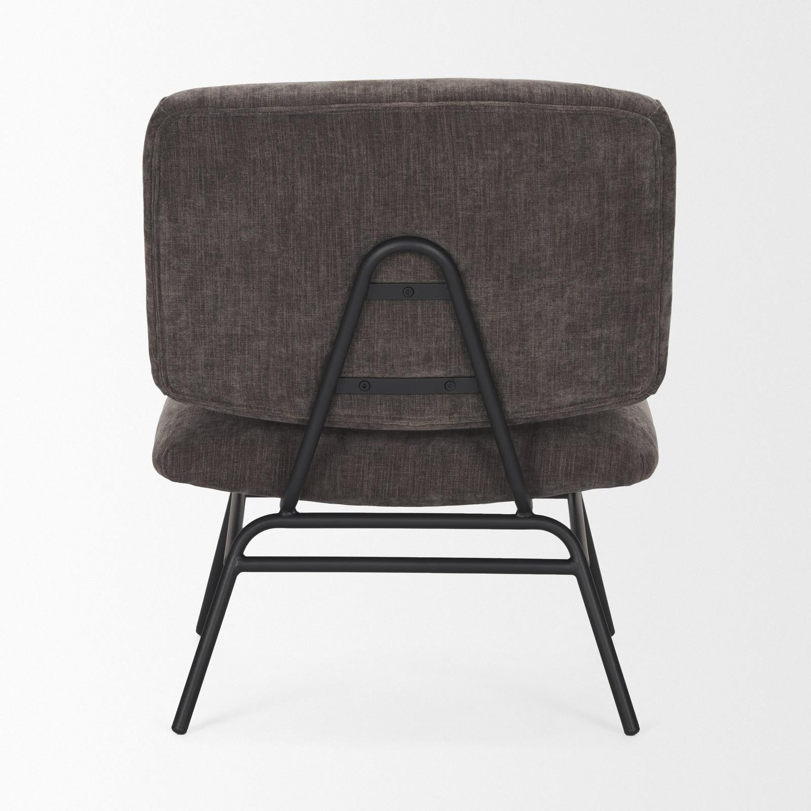 Mercana Nora Matte Black Metal Legs Accent Chair Clearance