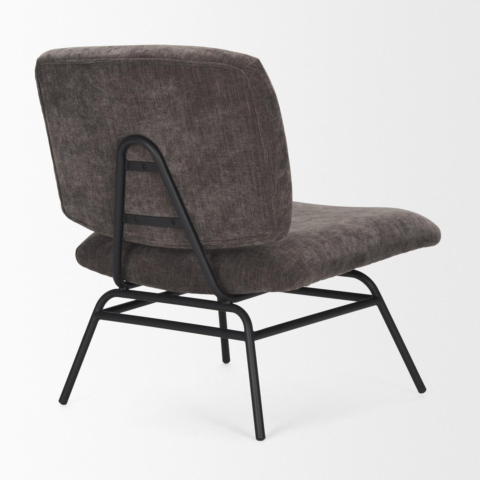 Mercana Nora Matte Black Metal Legs Accent Chair Clearance