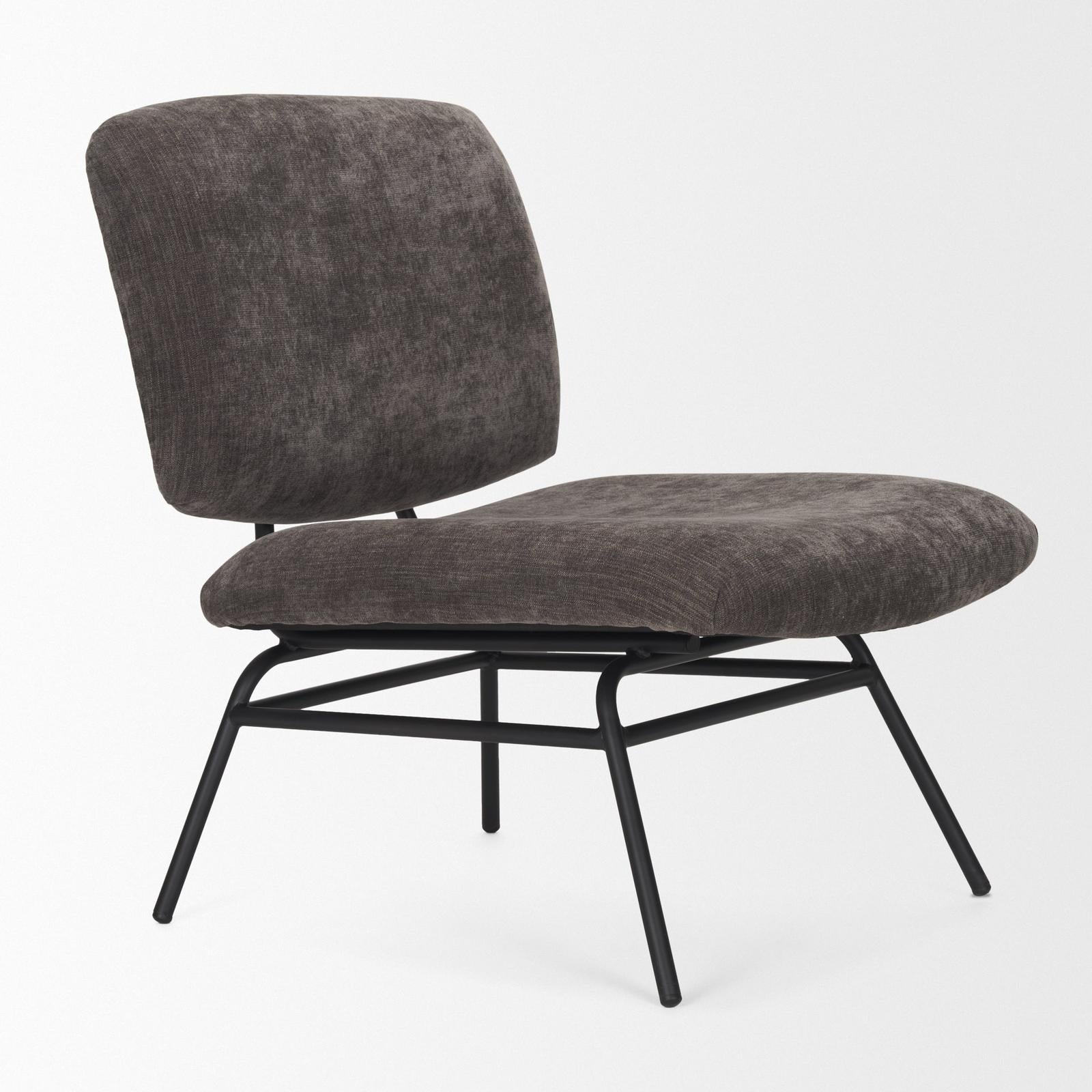 Mercana Nora Matte Black Metal Legs Accent Chair Clearance