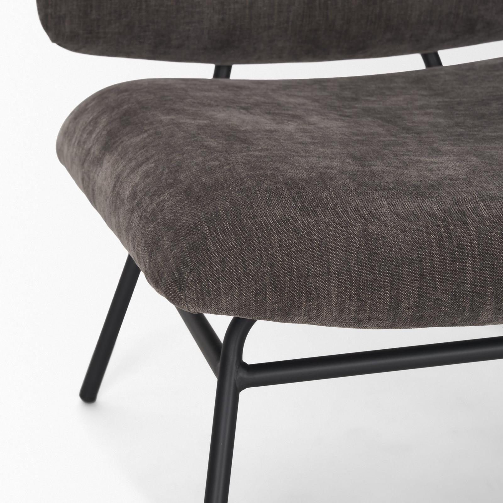 Mercana Nora Matte Black Metal Legs Accent Chair Clearance