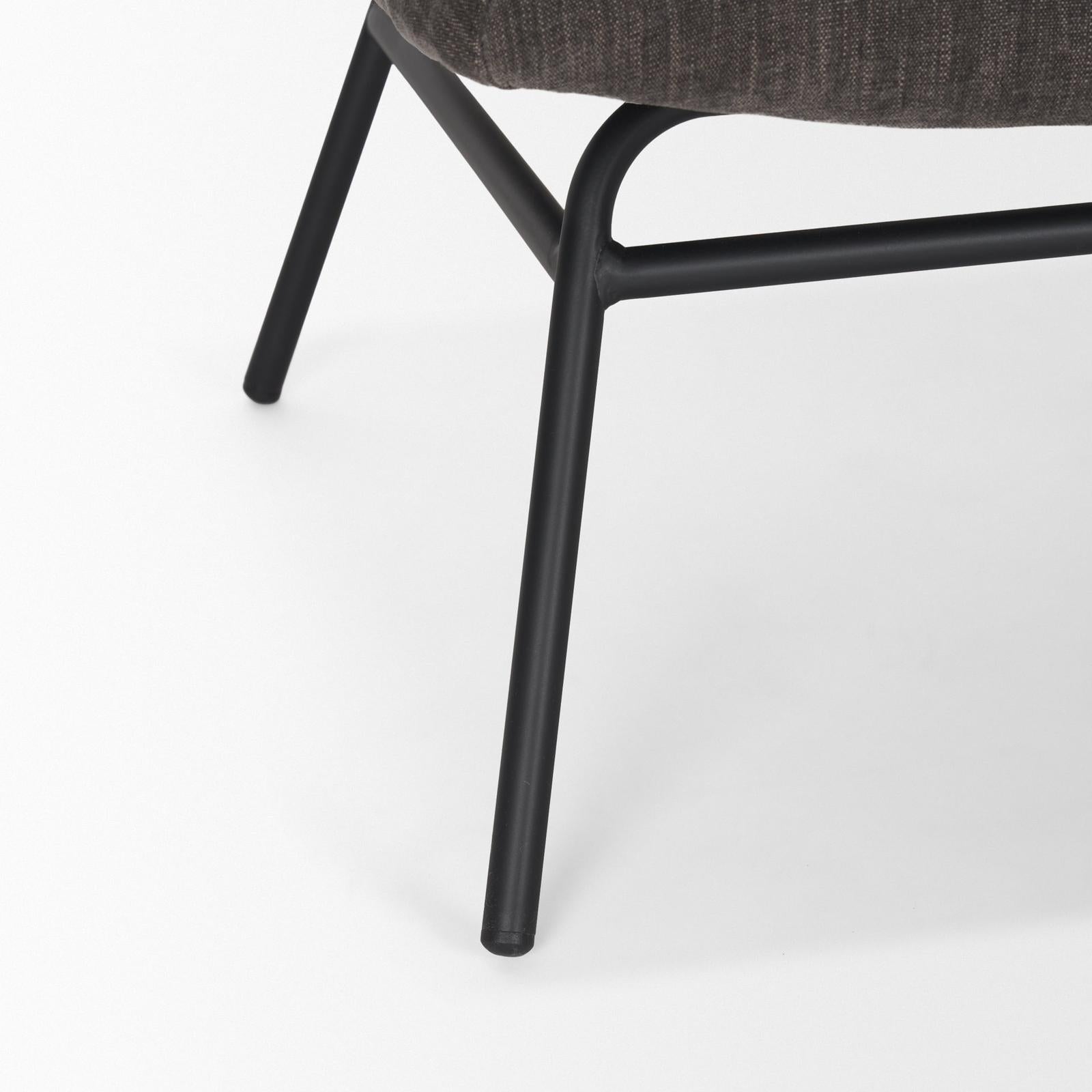 Mercana Nora Matte Black Metal Legs Accent Chair Clearance
