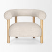 Mercana Gianna Open Back Light Brown Wood w/ Oatmeal Fabric Accent Chair Clearance