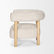 Mercana Gianna Open Back Light Brown Wood w/ Oatmeal Fabric Accent Chair Clearance