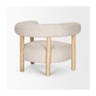 Mercana Gianna Open Back Light Brown Wood w/ Oatmeal Fabric Accent Chair Clearance