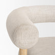 Mercana Gianna Open Back Light Brown Wood w/ Oatmeal Fabric Accent Chair Clearance