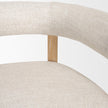 Mercana Gianna Open Back Light Brown Wood w/ Oatmeal Fabric Accent Chair Clearance