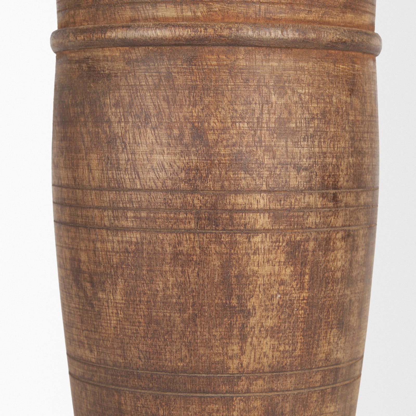 Mercana Porta Medium Brown Reclaimed Wooden Pot