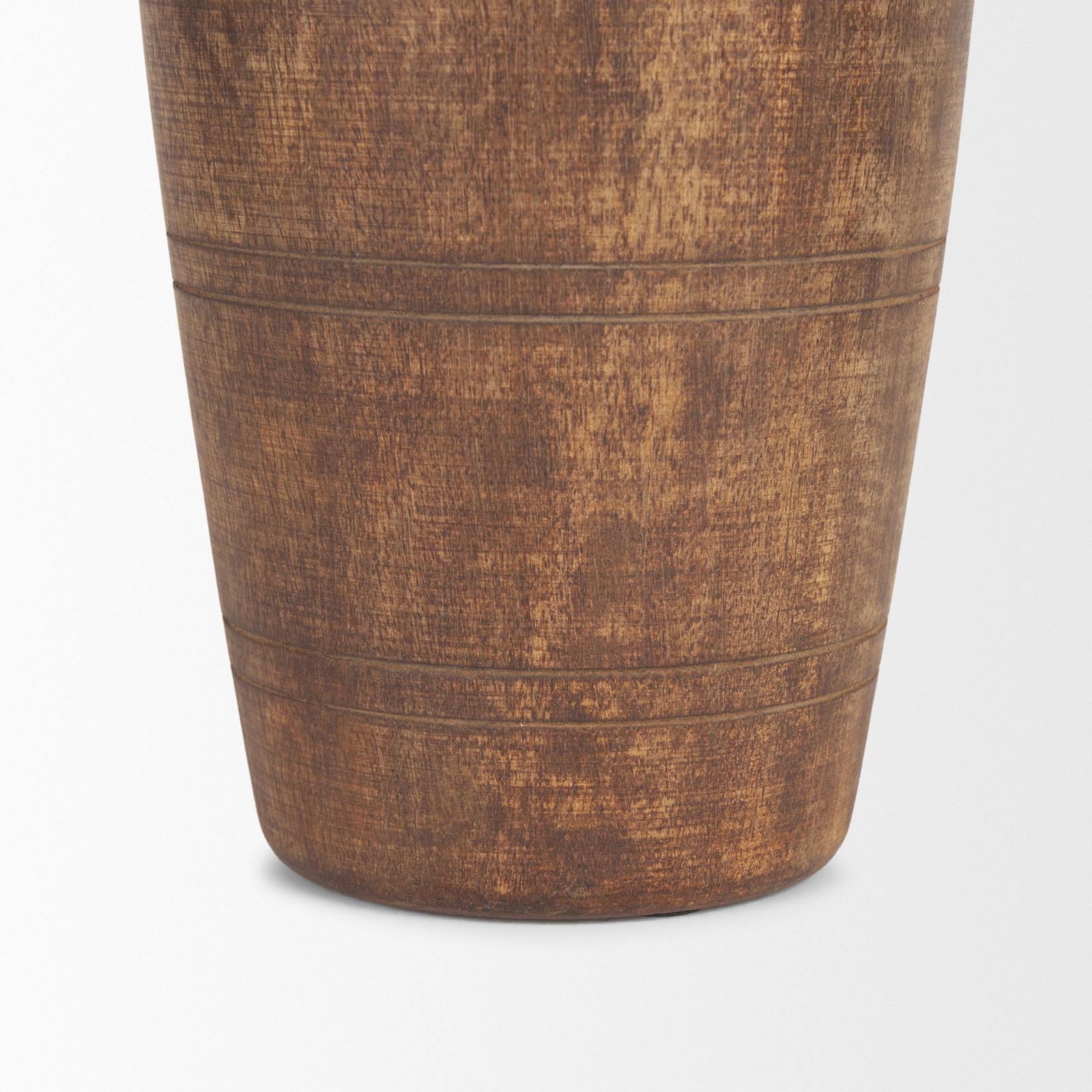 Mercana Porta Medium Brown Reclaimed Wooden Pot