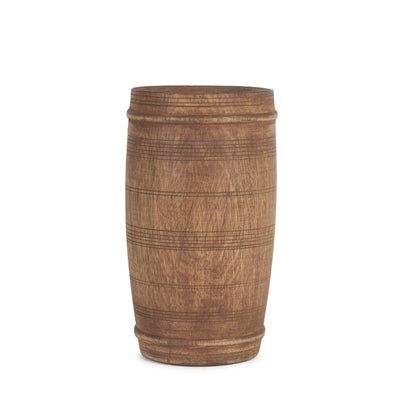 Mercana Porta Medium Brown Reclaimed Wooden Pot