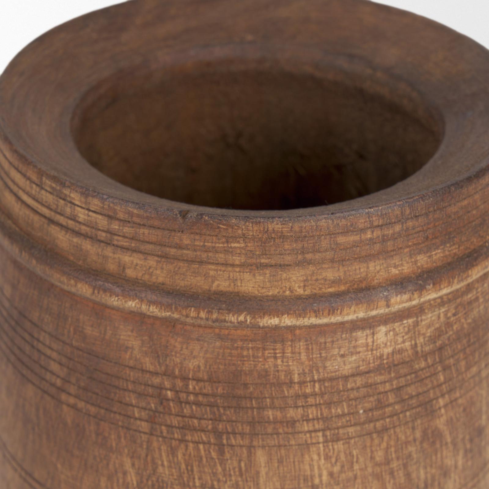 Mercana Porta Medium Brown Reclaimed Wooden Pot
