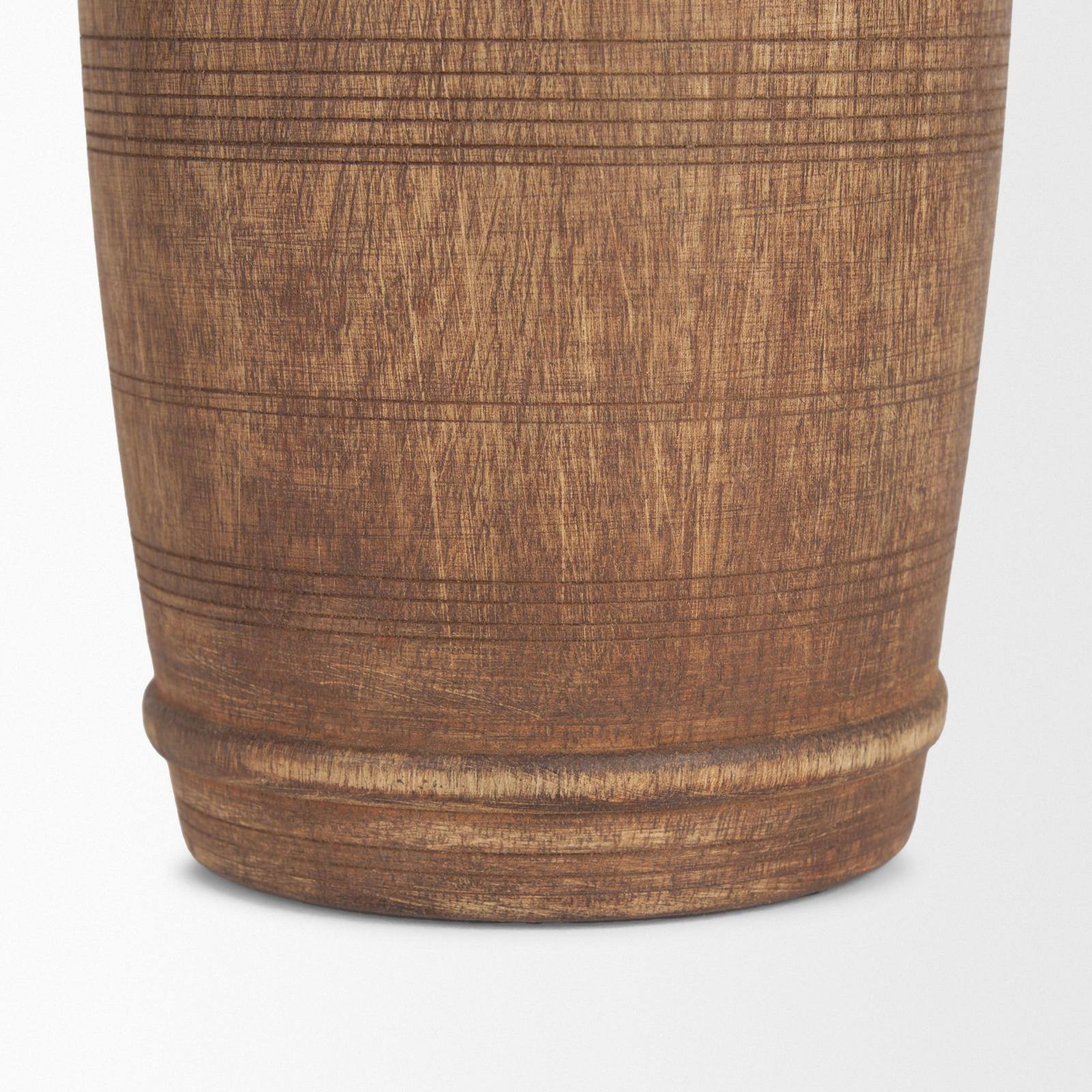 Mercana Porta Medium Brown Reclaimed Wooden Pot