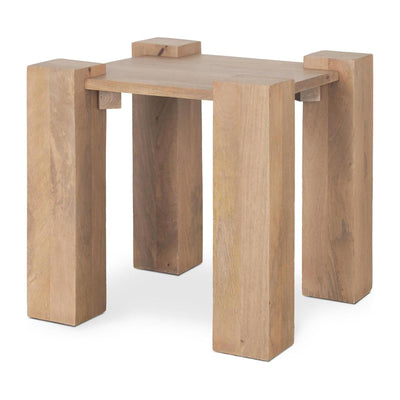 Mercana Beth Light Brown Wood Square Accent Table Clearance