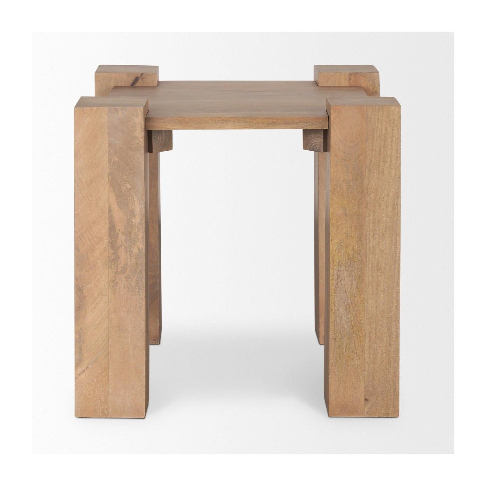 Mercana Beth Light Brown Wood Square Accent Table Clearance