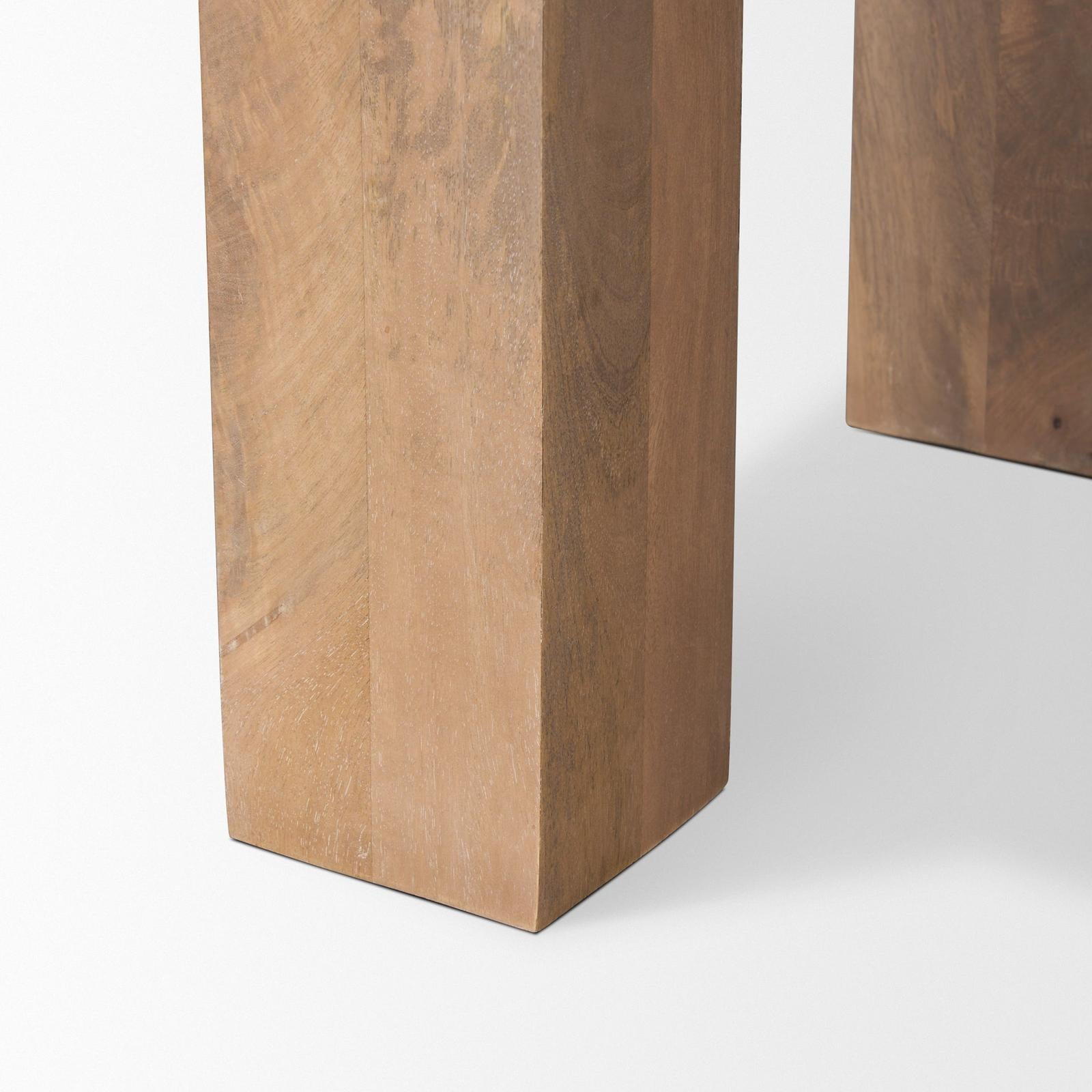 Mercana Beth Light Brown Wood Square Accent Table Clearance