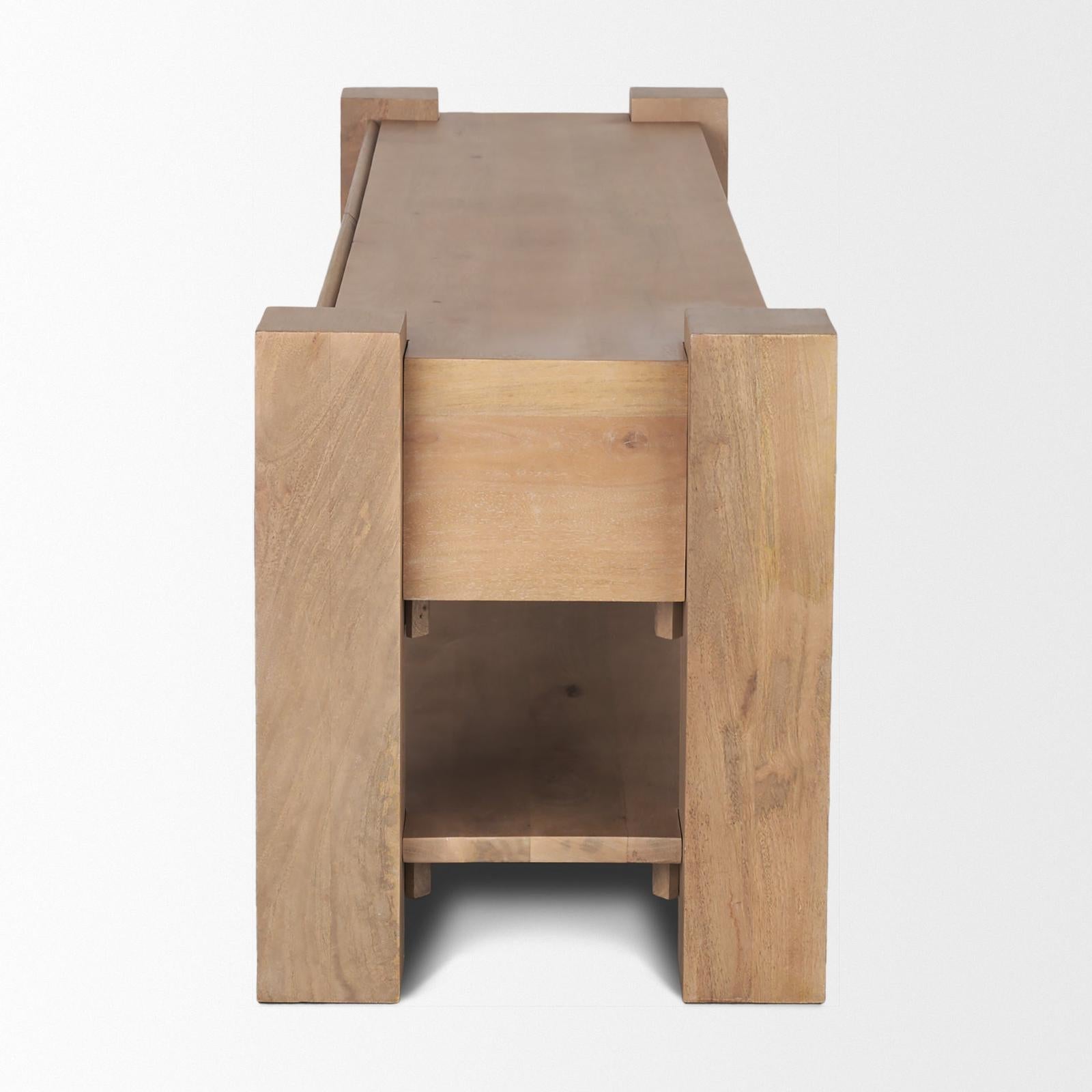 Mercana Beth Light Brown Wood Media Console
