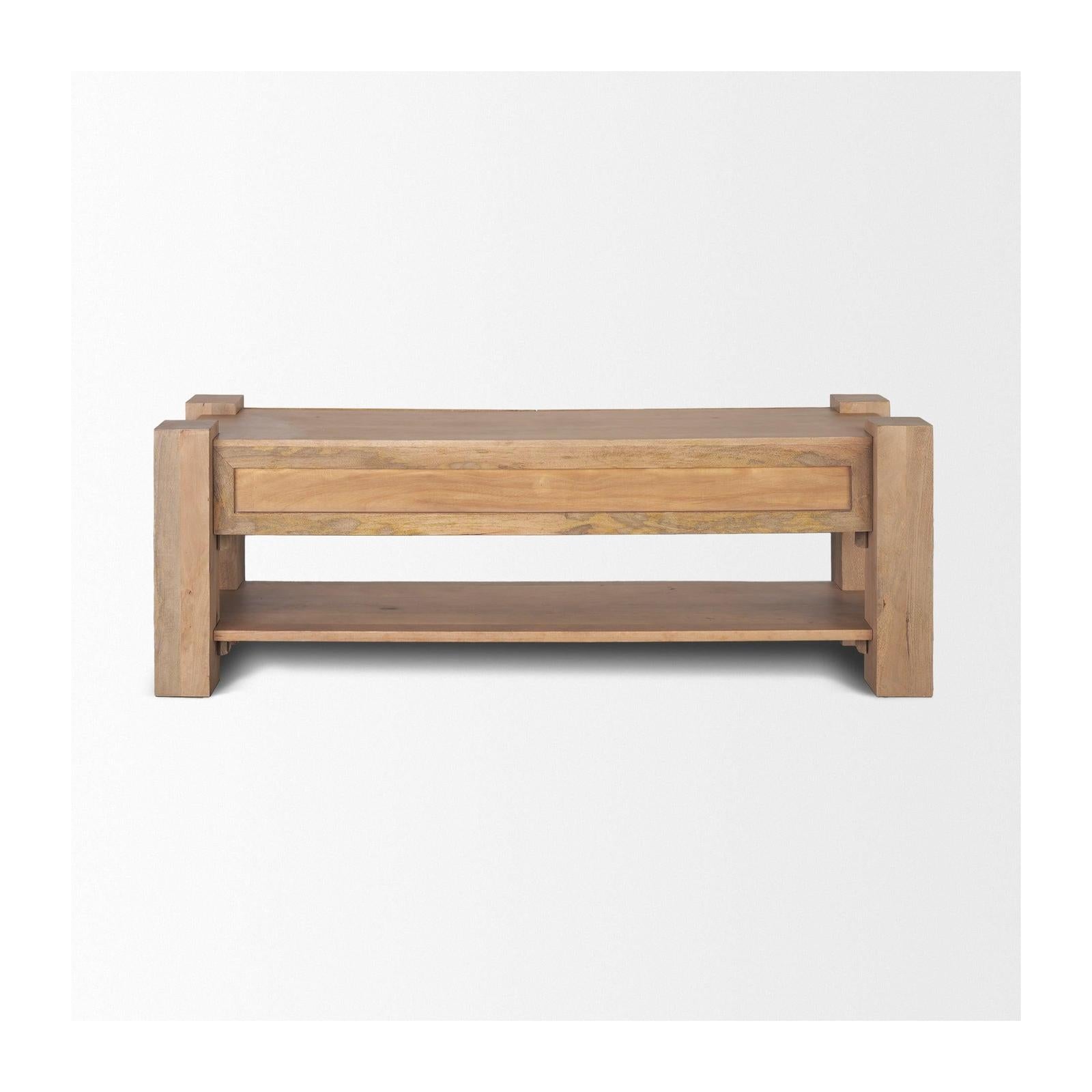 Mercana Beth Light Brown Wood Media Console