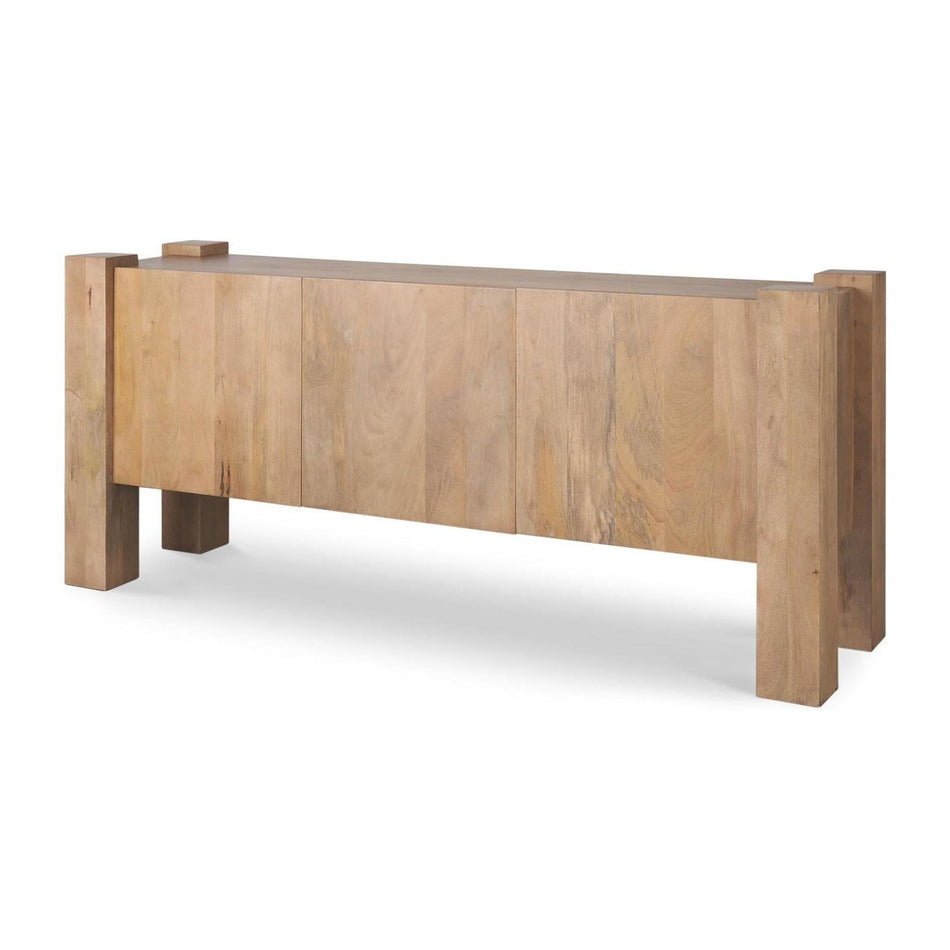 Mercana Beth Light Brown Wood w/ 3 Doors Sideboard