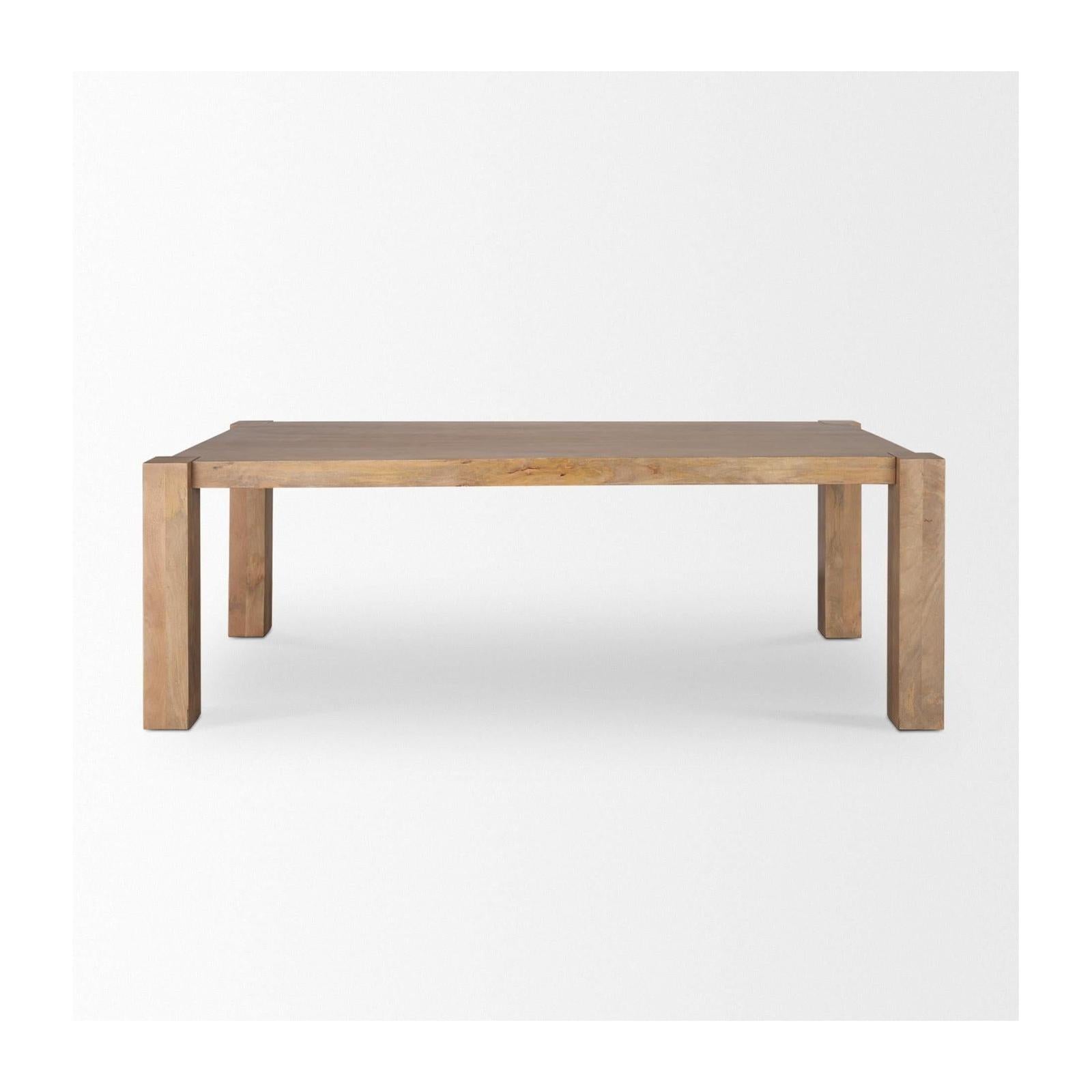 Mercana Beth Light Brown Wood Rectangular Dining Table