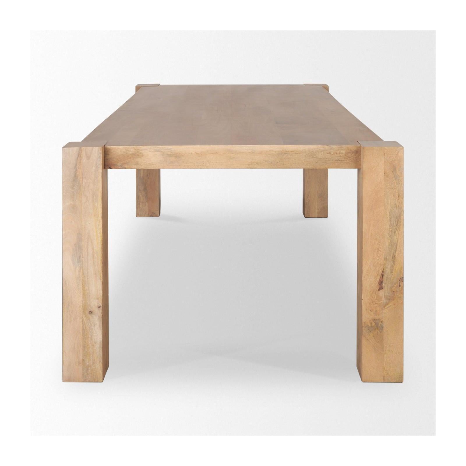 Mercana Beth Light Brown Wood Rectangular Dining Table