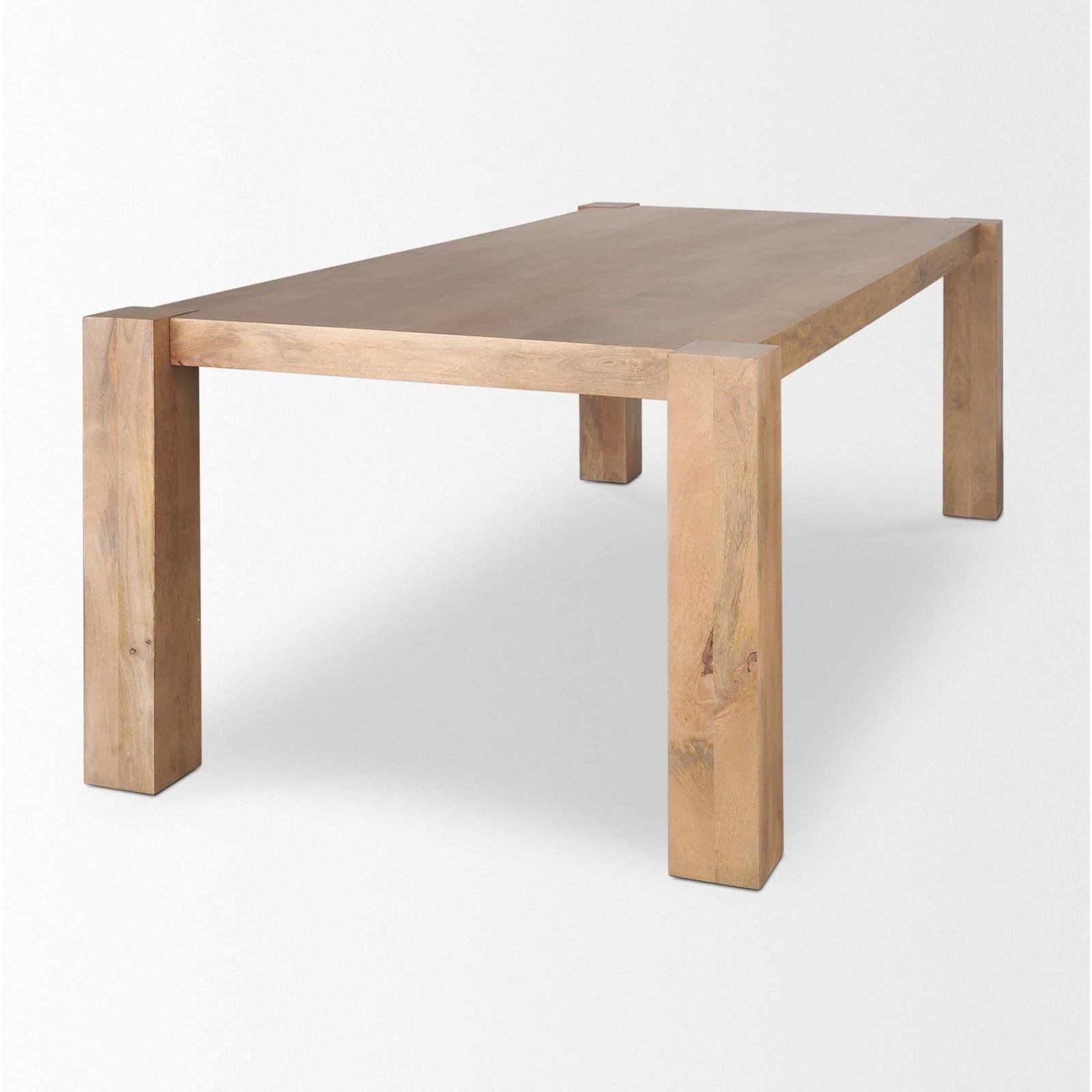 Mercana Beth Light Brown Wood Rectangular Dining Table