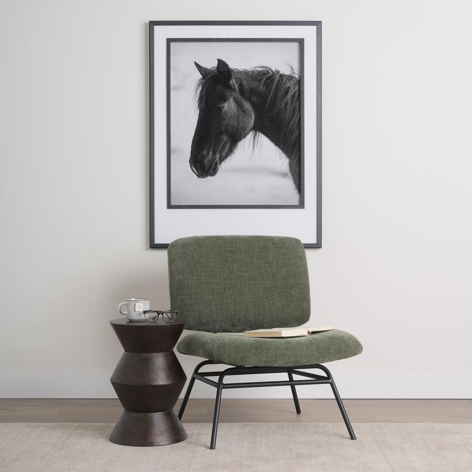 Mercana Nora Matte Black Metal Legs Accent Chair Clearance