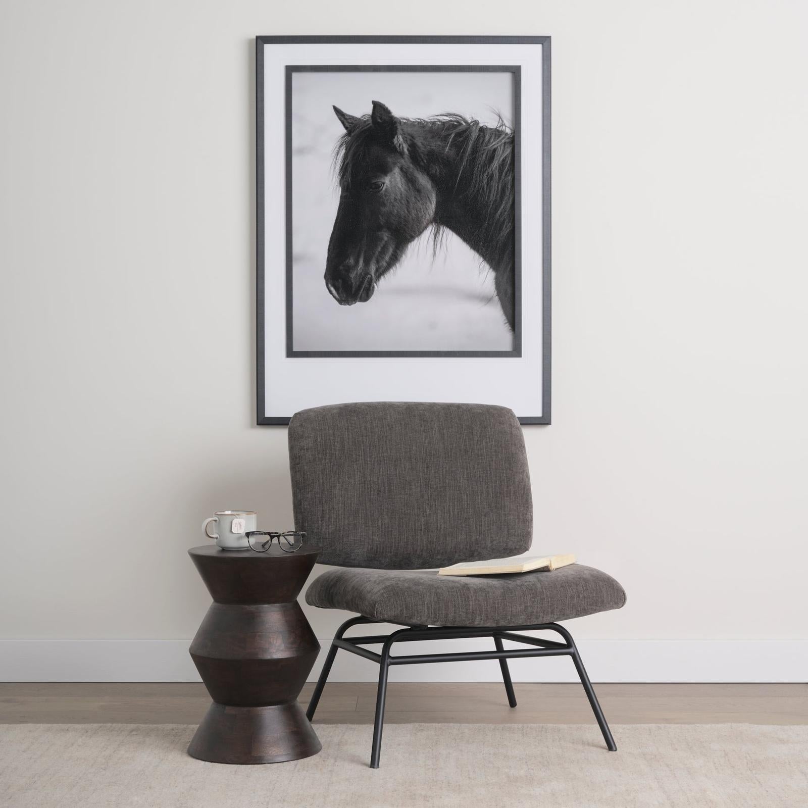 Mercana Nora Matte Black Metal Legs Accent Chair Clearance
