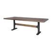 Mercana Araxi Rectangular Solid Wood Top Black Metal Base Dining Table