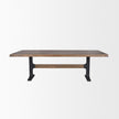 Mercana Araxi Rectangular Solid Wood Top Black Metal Base Dining Table