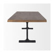 Mercana Araxi Rectangular Solid Wood Top Black Metal Base Dining Table