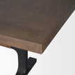 Mercana Araxi Rectangular Solid Wood Top Black Metal Base Dining Table