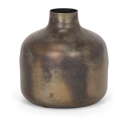 Mercana Daya Antiqued Gold Metal Vase