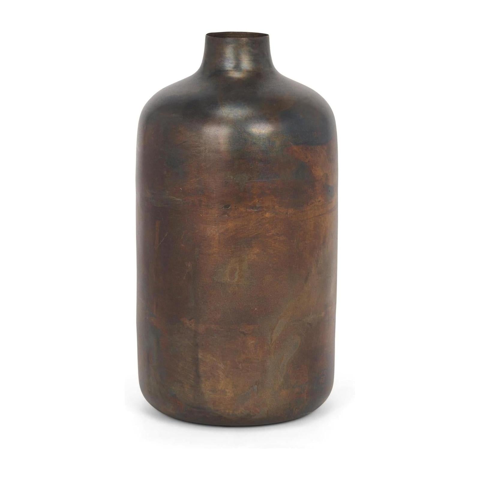 Mercana Daya Antiqued Gold Metal Vase