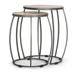 Mercana Clapp Brown Round Wood Top Nesting Accent Tables- Set of 2