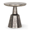 Mercana Bobbi Textured Polished Nickel Cast Aluminum Metal Accent Table