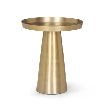 Mercana Roland Satin Brass Cast Aluminum Metal Accent Table