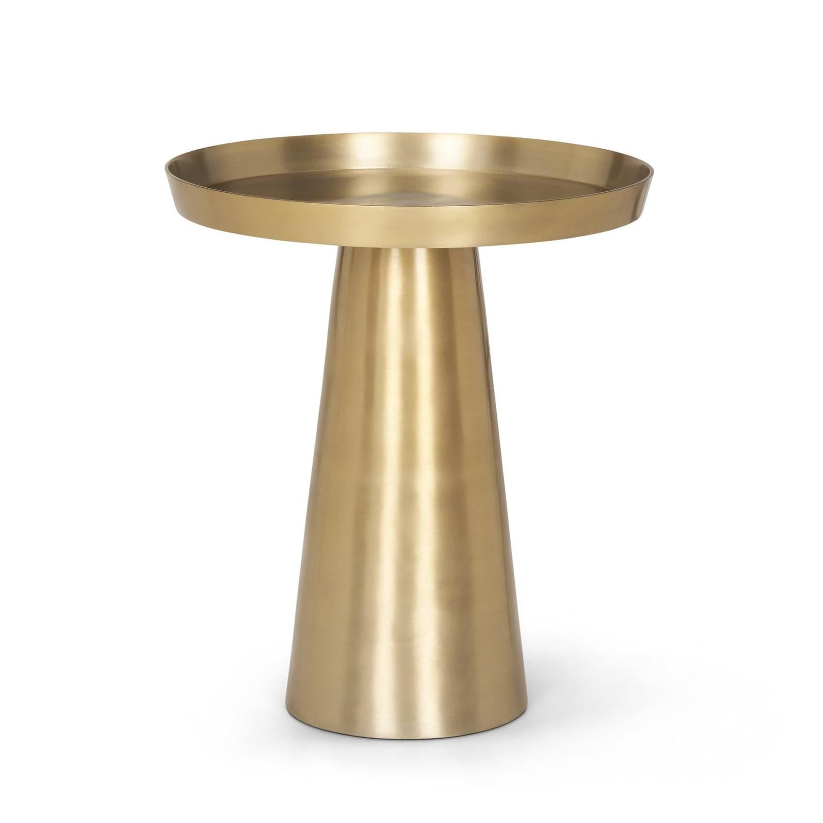 Mercana Roland Satin Brass Cast Aluminum Metal Accent Table