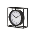 Mercana Raisa Black w/ Gold Antiquing Metal Table Clock